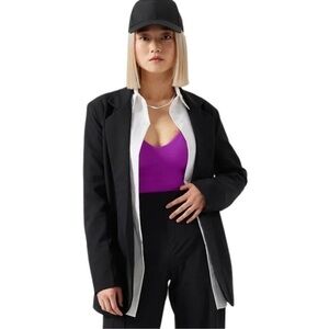 Athleta Endless PrimaTwill Blazer Black 860105 Size Medium NWOT